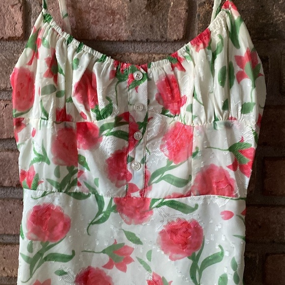 Commense Cream, Rose and Green Floral Dress XS NWT - Picture 4 of 16